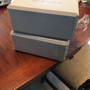 2 yoga blocks - Gaiam 4 inch block-  storm gray color